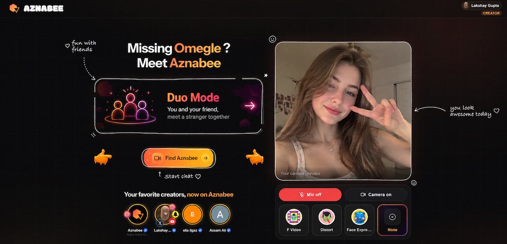 Aznabee interaction-first live creator platform beyond WebRTC