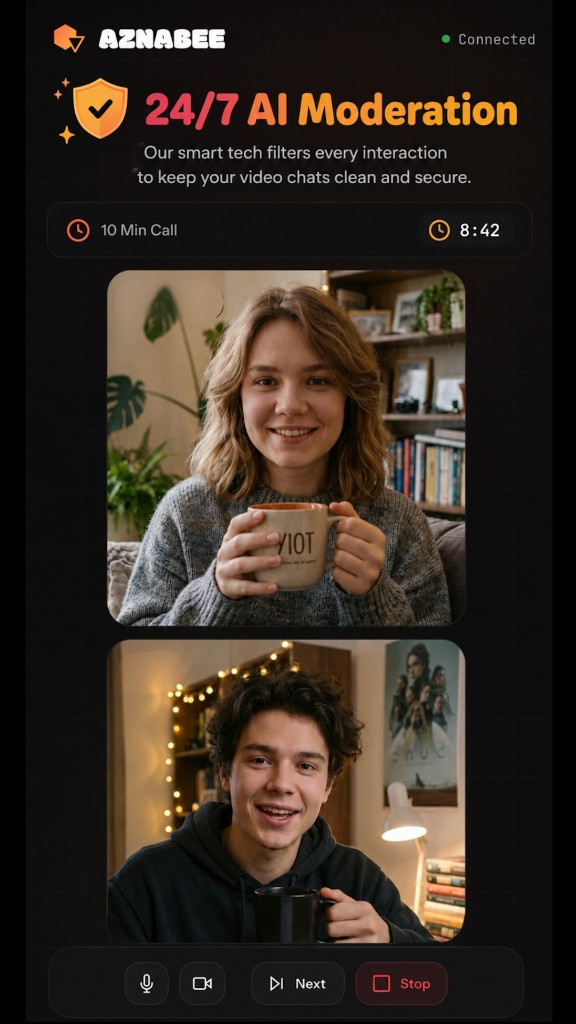 Aznabee 24/7 AI moderation during video calls